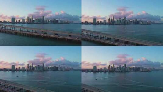 日落时分的迈阿密高清在线视频素材下载