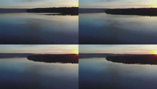 日落时美丽的河流高清在线视频素材下载
