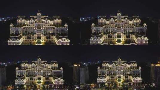 贵州贵阳白宫夜景航拍高清在线视频素材下载