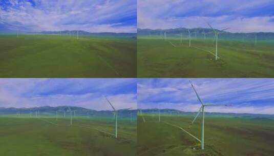 风力发电 风车航拍高清在线视频素材下载