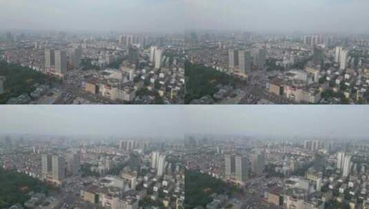 航拍山东济宁城市建设地标高楼高清在线视频素材下载