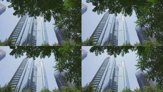 北京国贸CBD现代办公大楼写字楼玻璃幕墙高清在线视频素材下载