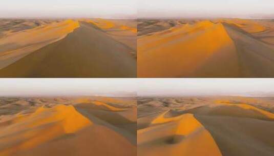 腾格里沙漠日落景观高清在线视频素材下载