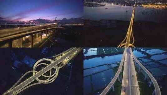 广州市南沙大桥航拍4K高清在线视频素材下载