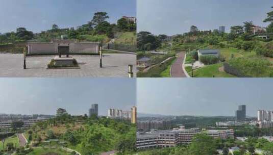 东莞市百花林公园高清航拍高清在线视频素材下载