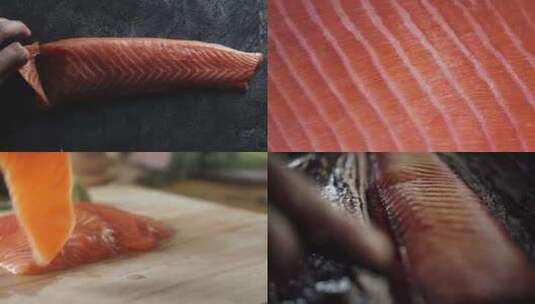 三文鱼鱼子酱制作食用高清在线视频素材下载