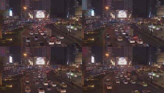 上海徐家汇夜景车流8K视频高清在线视频素材下载