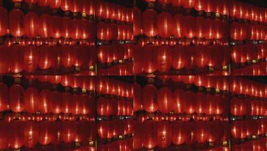 传统节日观赏成排的红灯笼高清在线视频素材下载