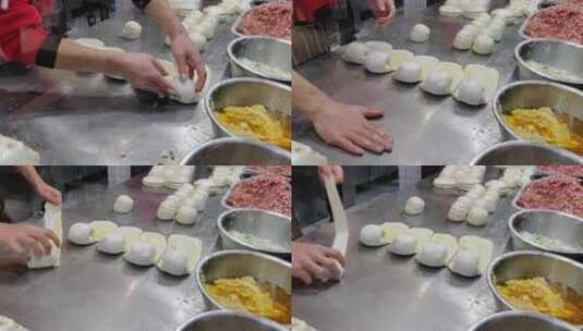 金丝牛肉饼制作高清在线视频素材下载