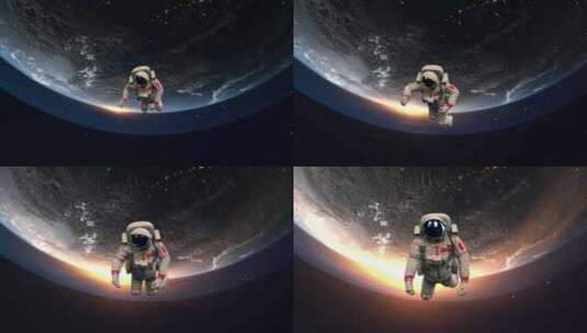 宇航员太空地球高清在线视频素材下载