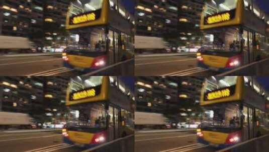 香港告士道夜景街景高清在线视频素材下载