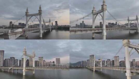 珠海白石桥清晨航拍高清在线视频素材下载