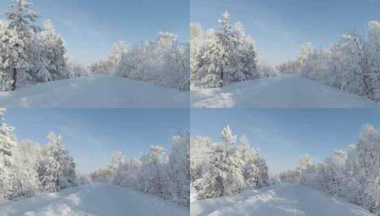 内蒙古大兴安岭冰雪雾凇、雪凇高清在线视频素材下载