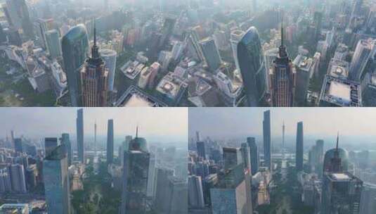 广晟国际大厦珠江城大厦航拍广州珠江新城高高清在线视频素材下载
