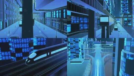 科技AI智慧城市交通片头素材高清在线视频素材下载