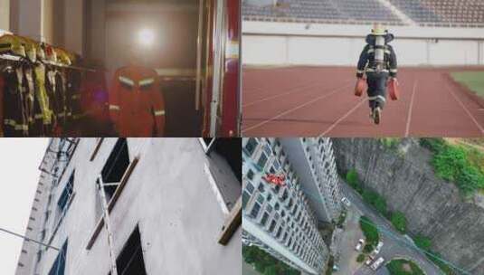 消防写意镜头 训练高清在线视频素材下载