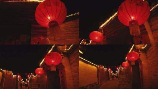 春节街道里的红灯笼高清在线视频素材下载