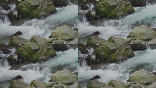 溪流水流升格镜头高清在线视频素材下载