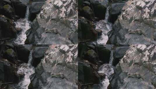 小瀑布 岩石高清在线视频素材下载