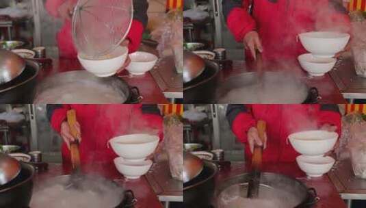制作潮汕早餐汤面卤面高清在线视频素材下载