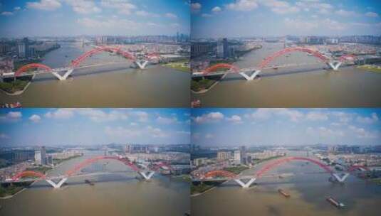 广州新光大桥蓝天白云高清在线视频素材下载