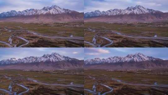 新疆喀什塔什库尔干县城市日转夜延时摄影高清在线视频素材下载