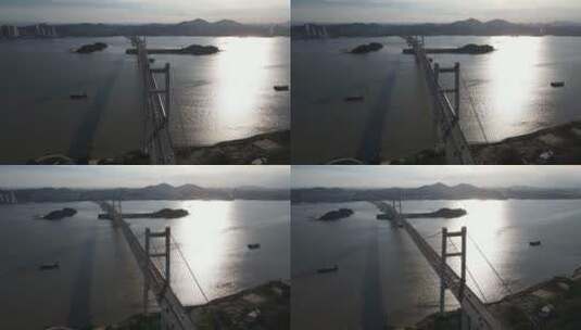 黄昏日落时段的虎门大桥高清在线视频素材下载