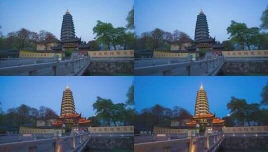 天宁禅寺-日转夜延时高清在线视频素材下载