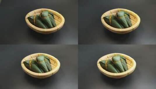 白底端午节日中的粽子米粽高清在线视频素材下载