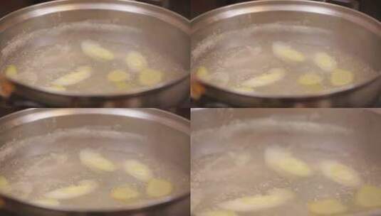葱姜水煮五花肉高清在线视频素材下载