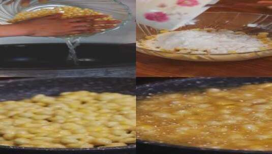 黄金玉米烙美食制作竖屏宣传抖音短视频家常高清在线视频素材下载