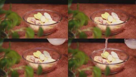 厨师切生姜片高清在线视频素材下载