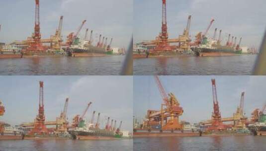 江边码头货轮高清在线视频素材下载