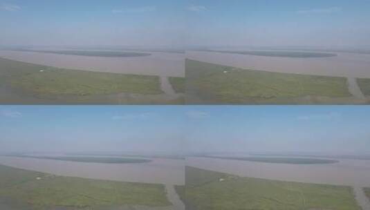 湖南岳阳洞庭湖风光航拍高清在线视频素材下载