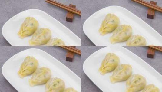 中国传统早点饺子煎饺4k视频高清在线视频素材下载