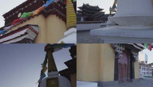 【镜头合集】民族园藏族建筑西藏少数民族高清在线视频素材下载