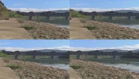 拍摄湖北省恩施州宣恩县侗族风雨桥高清在线视频素材下载