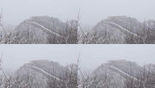 北京黄花城长城雪景4K拍摄高清在线视频素材下载