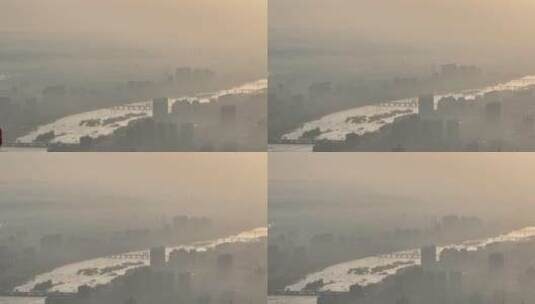 4K城市日出延时风景摄影逆光建筑红色朝霞高清在线视频素材下载
