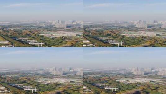 城市航拍南京夹江湿地公园竖屏高清在线视频素材下载