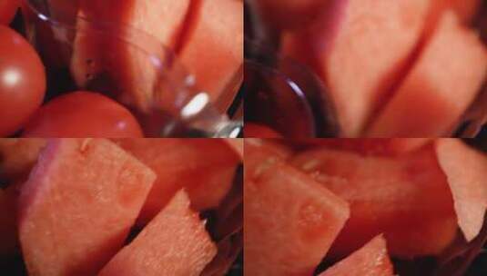 鲜果果盒水果西瓜葡萄樱桃番茄高清在线视频素材下载