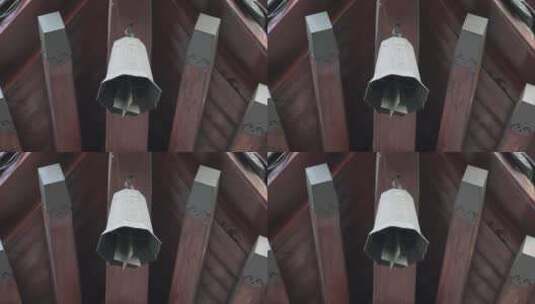 杭州望仙阁悬挂铃铛的屋檐高清在线视频素材下载