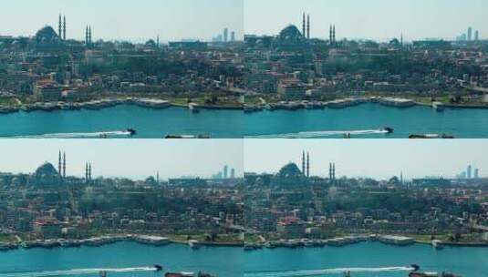 伊斯坦布尔的游船码头高清在线视频素材下载