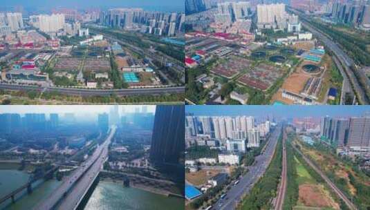 视频合集长沙芙蓉北路城市建筑水厂多镜头高清在线视频素材下载