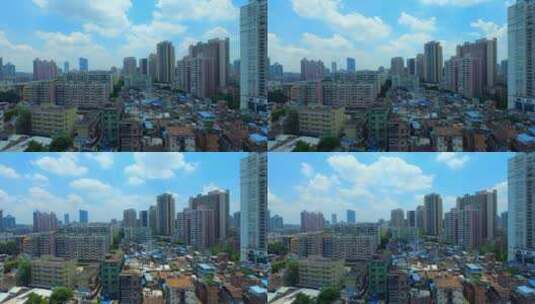 城市住宅区建筑群蓝天白云延时风光高清在线视频素材下载