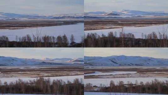 冰雪覆盖的中俄界河额尔古纳河高清在线视频素材下载