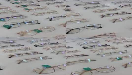 潮流眼镜店，款式多样的镜框高清在线视频素材下载