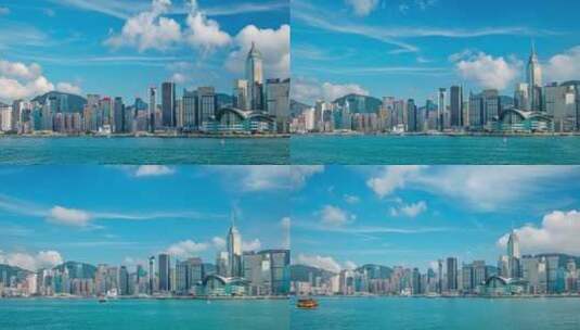香港海湾延时拍摄高清在线视频素材下载