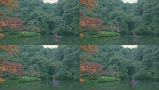 杭州九溪烟树秋季红叶流水高清在线视频素材下载