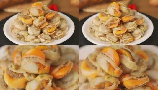 扇贝肉  海鲜食材 贝类食材高清在线视频素材下载